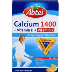 ABTEI Calcium 1400+Vitamin D3+K Kautabletten 30 Stück