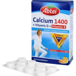 ABTEI Calcium 1400+Vitamin D3+K Kautabletten 30 Stück