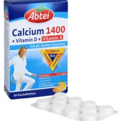 ABTEI Calcium 1400+Vitamin D3+K Kautabletten 30 Stück