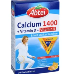 ABTEI Calcium 1400+Vitamin D3+K Kautabletten 30 Stück