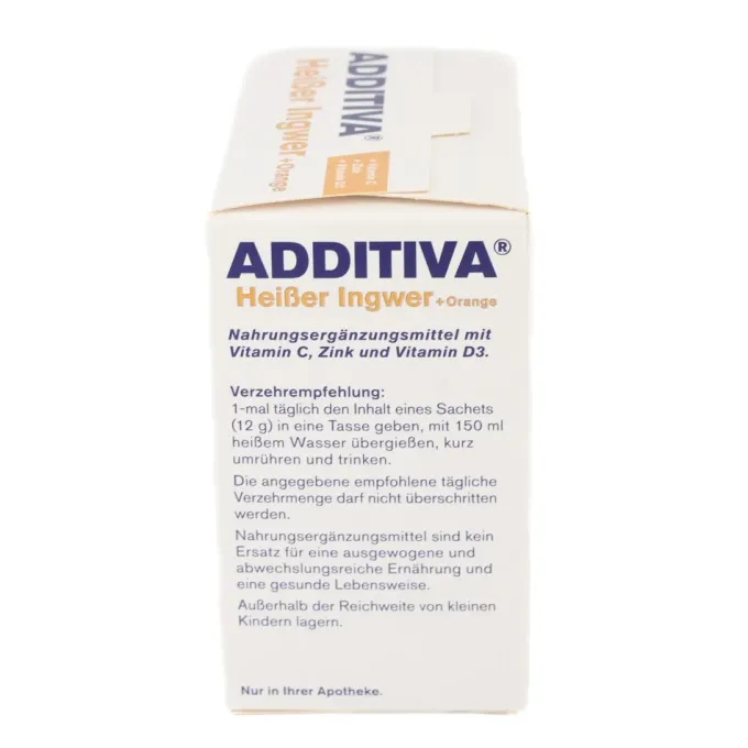 ADDITIVA heißer Ingwer+Orange Pulver Sachets 120 g
