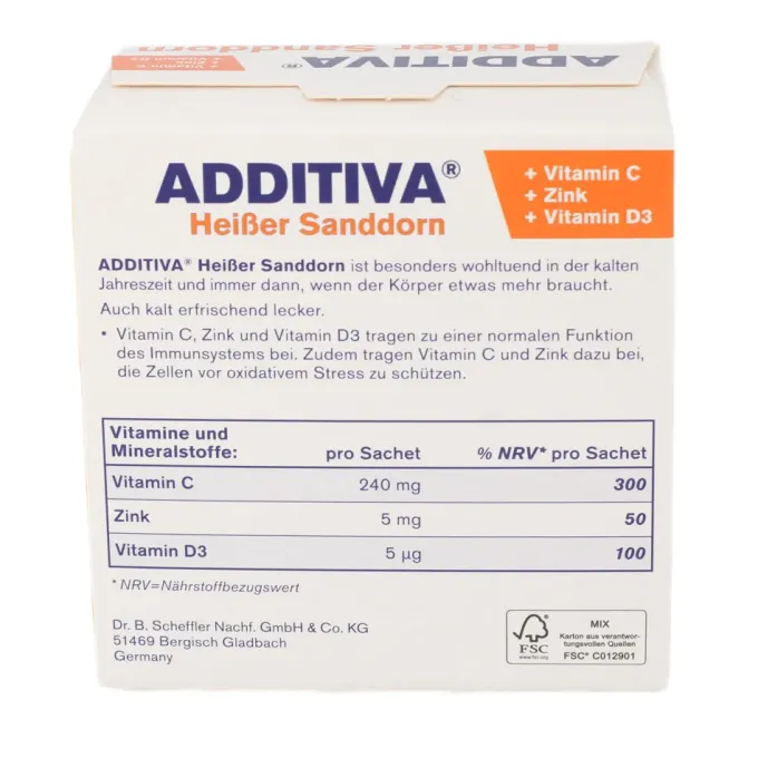 ADDITIVA heißer Sanddorn Pulver Sachets 100 g