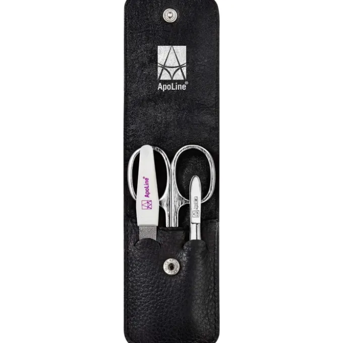 APOLINE Manicure Etui 3teilig schwarz 1 St
