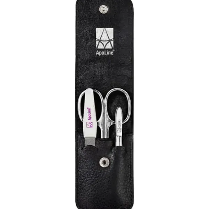 APOLINE Manicure Etui 3teilig schwarz 1 St
