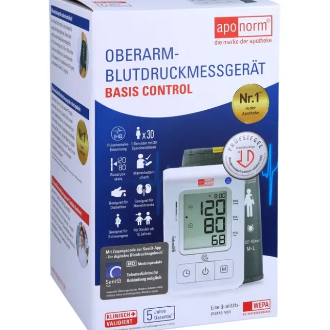 APONORM Blutdruckmessgerät Basis Control Oberarm 1 St
