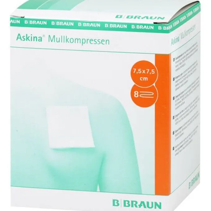 ASKINA Mullkompressen 7,5x7,5 cm steril 25X2 St