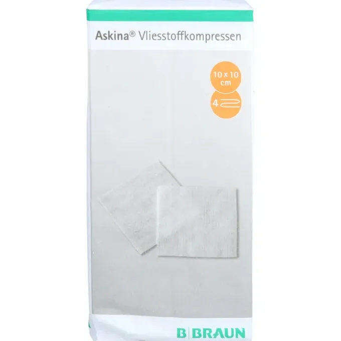 ASKINA Vliesstoffkompr.unsteril 10x10 cm 4fach 200 St