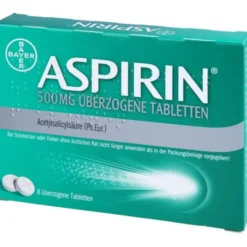 ASPIRIN 500 mg überzogene Tabletten 8 St