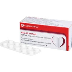 ASS AL Protect 100 mg magensaftresistente Tabletten bei erhöhtem Herzinfarkt- und Schlaganfallrisiko 50 St
