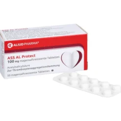 ASS AL Protect 100 mg magensaftresistente Tabletten bei erhöhtem Herzinfarkt- und Schlaganfallrisiko 50 St