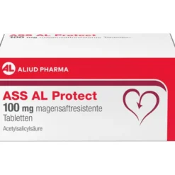 ASS AL Protect 100 mg magensaftresistente Tabletten bei erhöhtem Herzinfarkt- und Schlaganfallrisiko 50 St