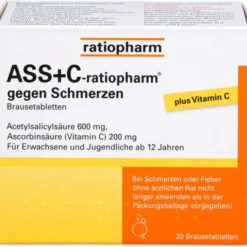 ASS + C-ratiopharm gegen Schmerzen Brausetabletten 20 St