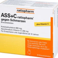 ASS + C-ratiopharm gegen Schmerzen Brausetabletten 20 St