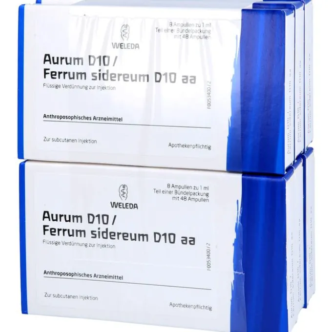 AURUM D 10/Ferrum sidereum D 10 aa Ampullen 48X1 ml