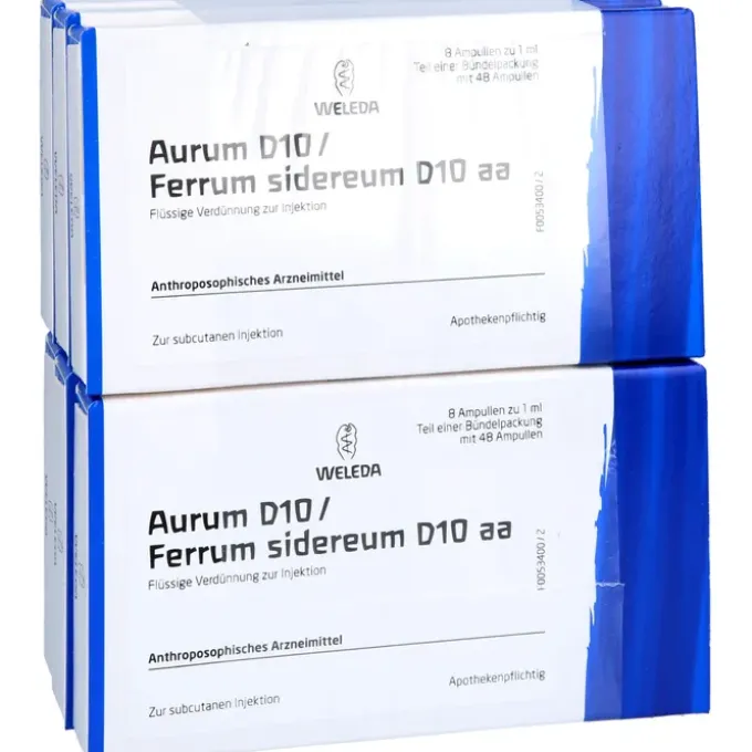 AURUM D 10/Ferrum sidereum D 10 aa Ampullen 48X1 ml