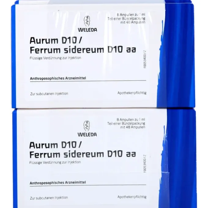 AURUM D 10/Ferrum sidereum D 10 aa Ampullen 48X1 ml