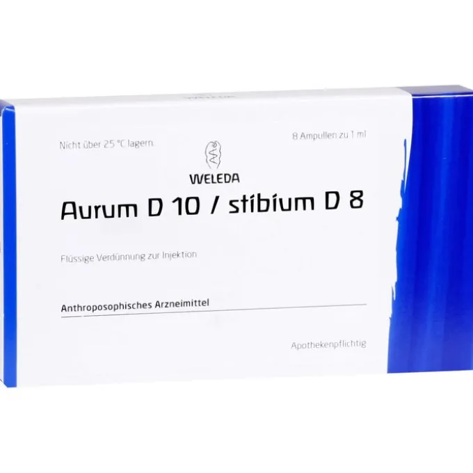 AURUM D 10/Stibium D 8 Ampullen 8X1 ml