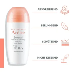 AVENE Body Deodorant mit 24 h Wirkung 50 ml