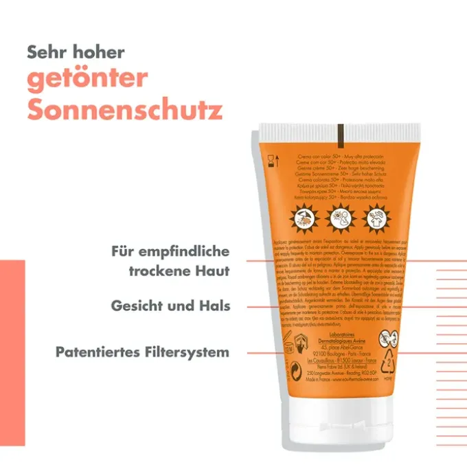 AVENE Sonnencreme SPF 50+ getönt 50 ml