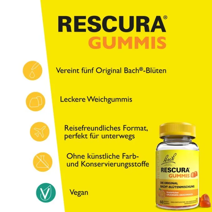 BACHBLÜTEN Original Rescura Gummis Orange 60 Stück