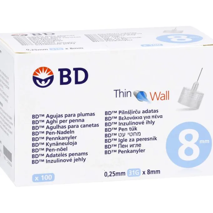 BD THIN Wall Pen-Nadeln 0,25 31 Gx8 mm 100 St