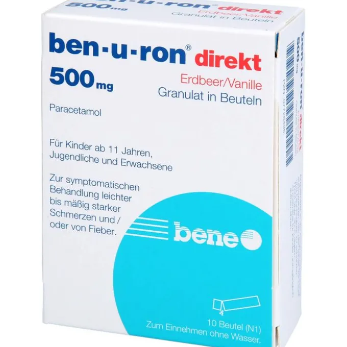 BEN-U-RON direkt 500 mg Granulat Erdbeer/Vanille 10 St