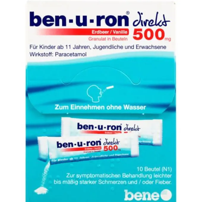 BEN-U-RON direkt 500 mg Granulat Erdbeer/Vanille 10 St