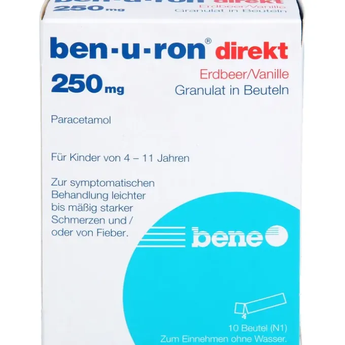 BEN-U-RON direkt 250 mg Granulat Erdbeer/Vanille 10 St