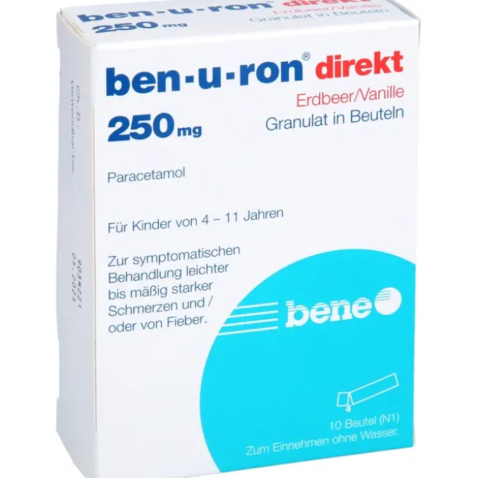 BEN-U-RON direkt 250 mg Granulat Erdbeer/Vanille 10 St