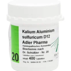 BIOCHEMIE Adler 20 Kalium aluminium sulf.D 12 Tab. 400 St