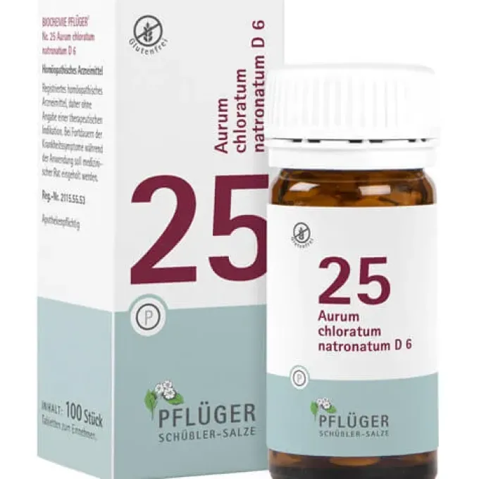 BIOCHEMIE Pflüger 25 Aurum chlorat.natron.D 6 Tab. 100 St
