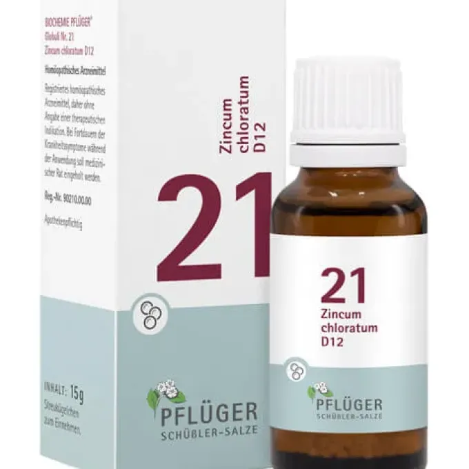 BIOCHEMIE Pflüger 21 Zincum chloratum D 12 Globuli 15 g