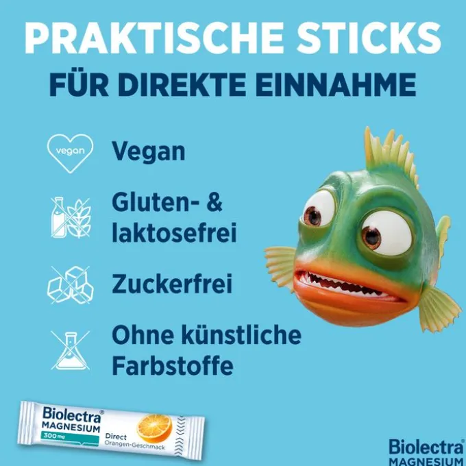 BIOLECTRA Magnesium 300 mg Direct Orange Sticks 20 Stück