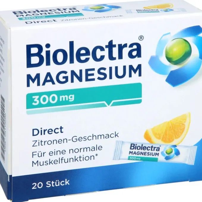 BIOLECTRA Magnesium 300 mg Direct Zitrone Sticks 20 Stück