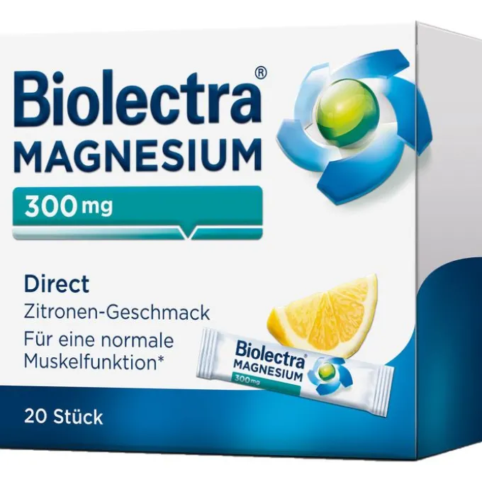 BIOLECTRA Magnesium 300 mg Direct Zitrone Sticks 20 Stück