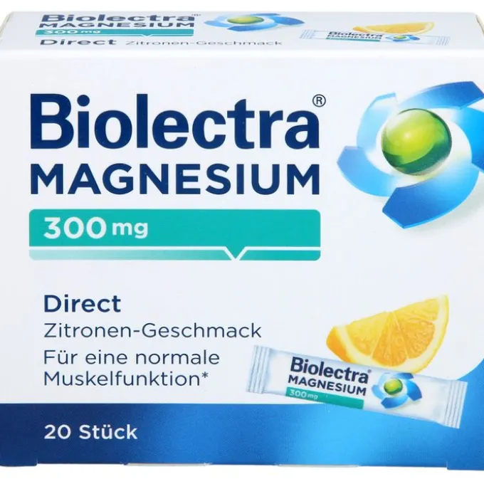 BIOLECTRA Magnesium 300 mg Direct Zitrone Sticks 20 Stück