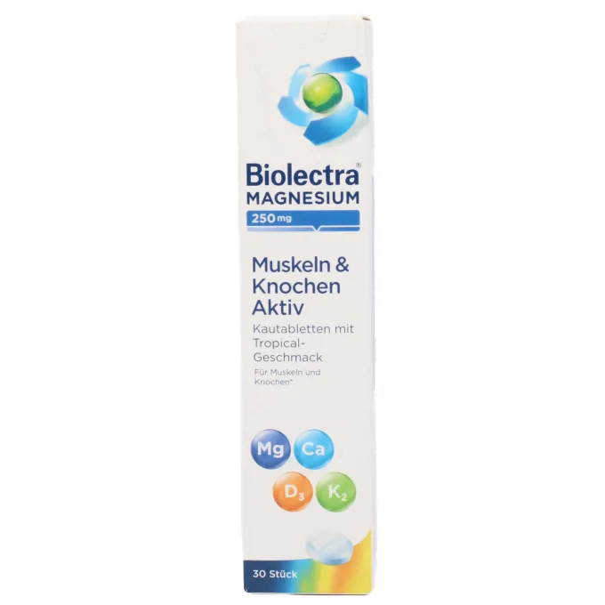 BIOLECTRA Magnesium 250 mg Muskeln & Kno.Aktiv KTA 30 Stück