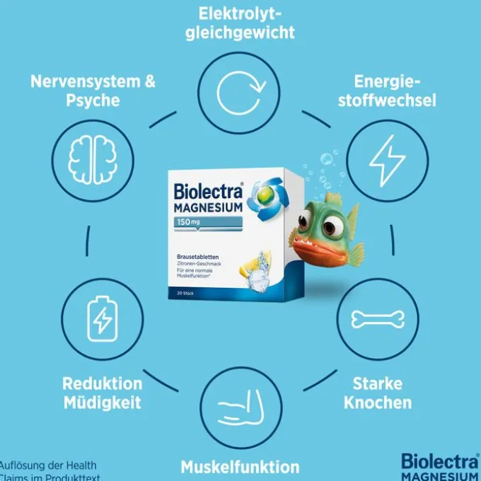 BIOLECTRA Magnesium 150 mg Zitrone Brausetabletten 20 Stück