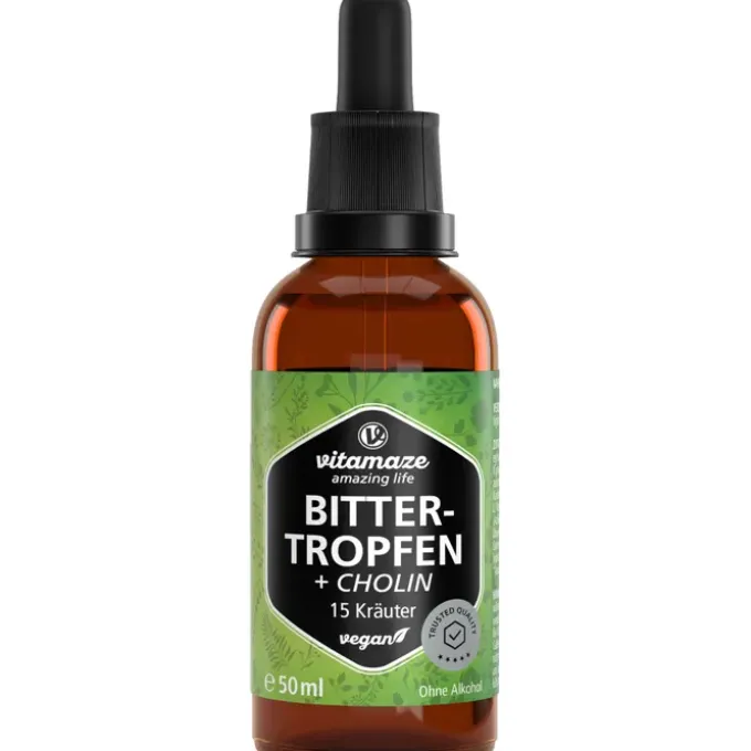 BITTER-TROPFEN 15 Kräuter+Cholin ohne Alkohol 50 ml