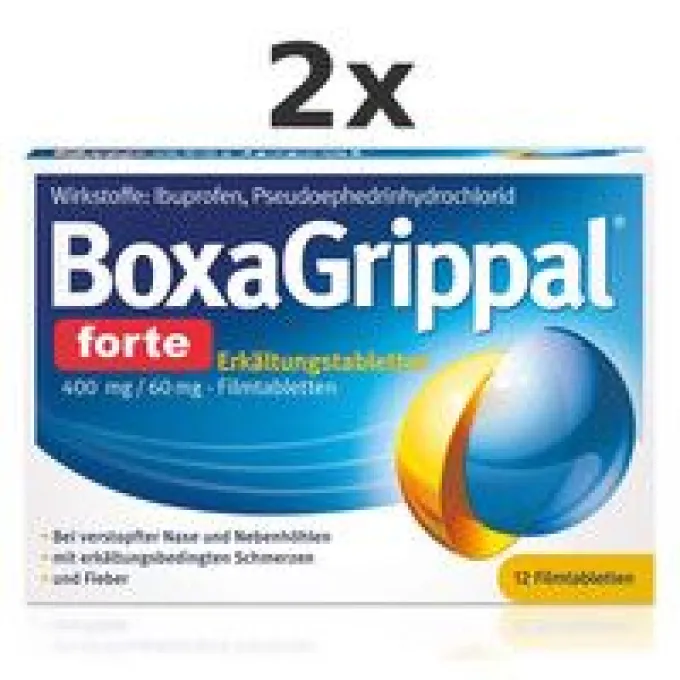 BOXAGRIPPAL forte Erkältungstabletten 400 mg/60 mg FTA 2x 12St