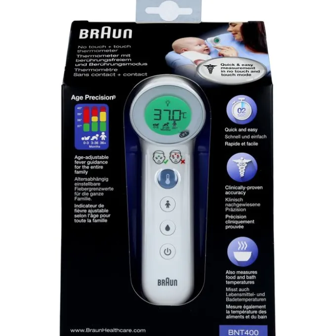 BRAUN BERÜHRUNGSFREI+Stirn Thermom.AgePrecis.weiß 1 St