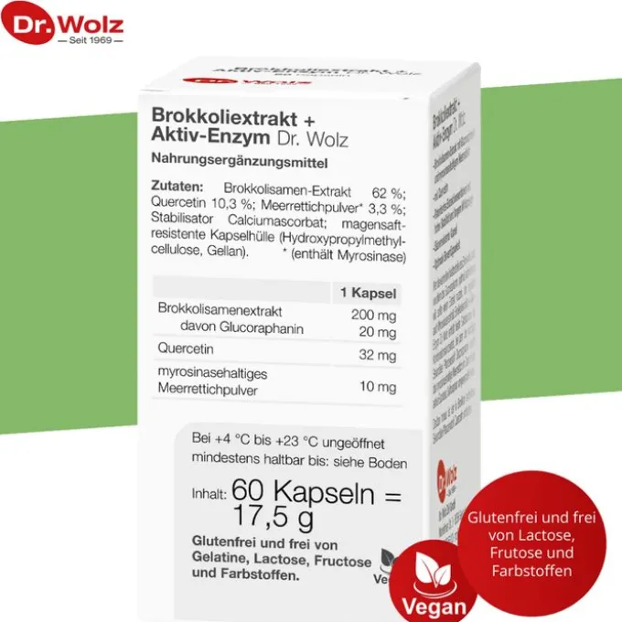 BROKKOLI EXTRAKT+Aktiv-Enzym Dr.Wolz msr.Kaps. 60 Stück