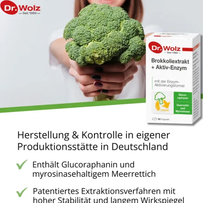 BROKKOLI EXTRAKT+Aktiv-Enzym Dr.Wolz msr.Kaps. 60 Stück