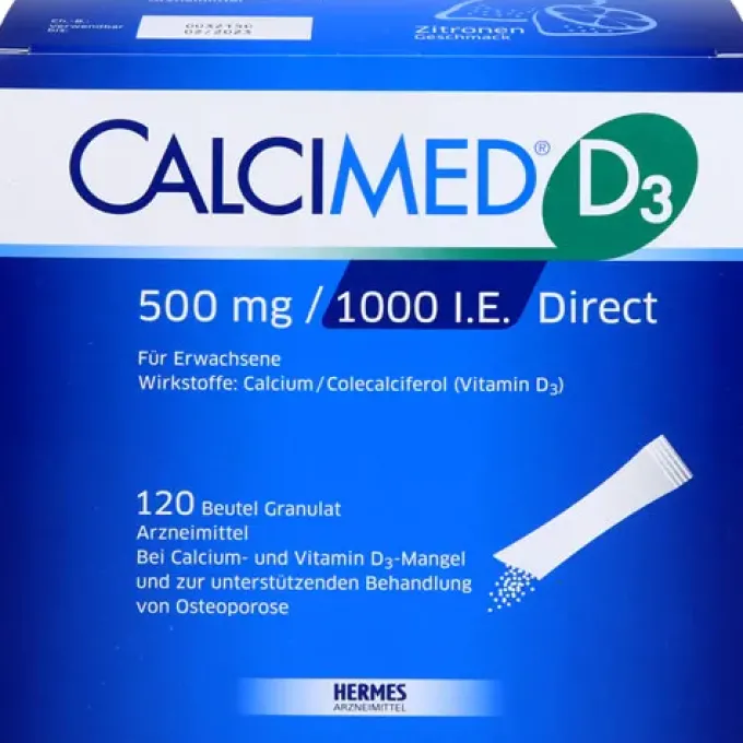 CALCIMED D3 500 mg/1000 I.E. Direct Granulat 120 St