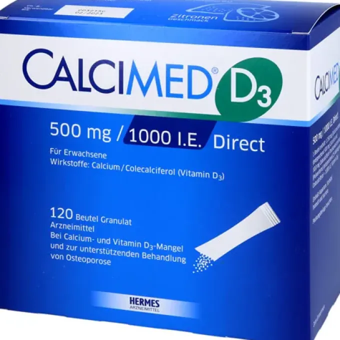 CALCIMED D3 500 mg/1000 I.E. Direct Granulat 120 St
