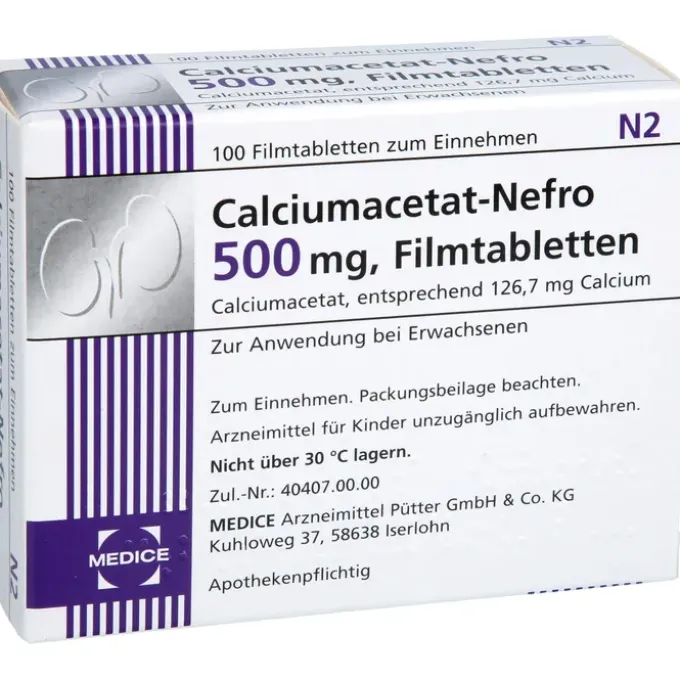 CALCIUMACETAT NEFRO 500 mg Filmtabletten 100 St