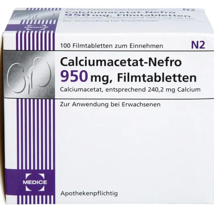 CALCIUMACETAT NEFRO 950 mg Filmtabletten 100 St