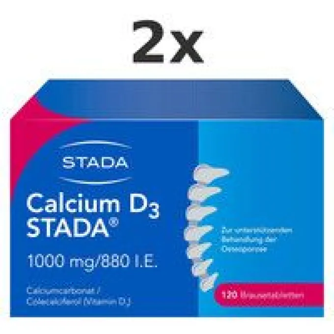 CALCIUM D3 STADA 1000 mg/880 I.E. Brausetabletten Set 2x 120St