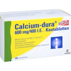 CALCIUM DURA Vit D3 600 mg/400 I.E. Kautabletten 120 St