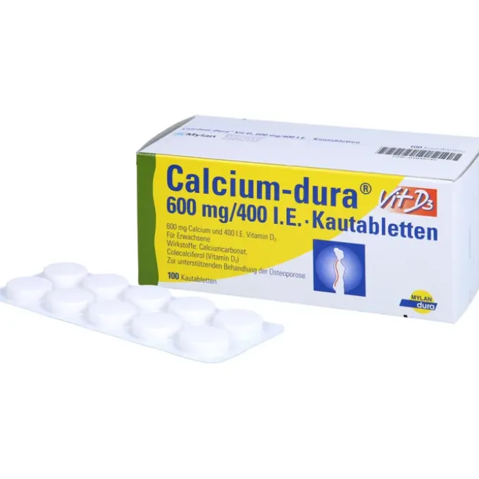 CALCIUM DURA Vit D3 600 mg/400 I.E. Kautabletten 100 St